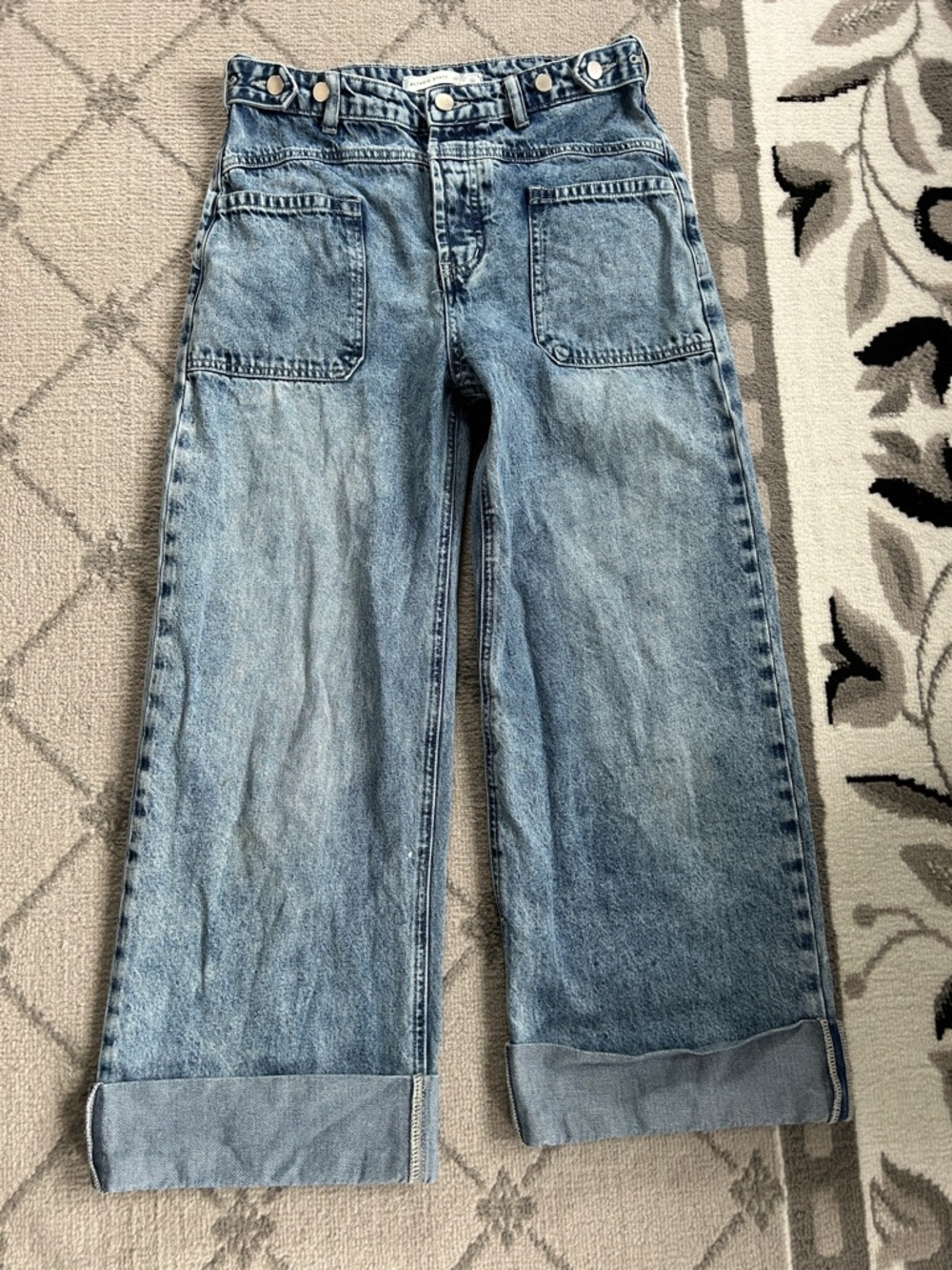 Altar'd State  Wide-Leg Patch Pocket Jeans